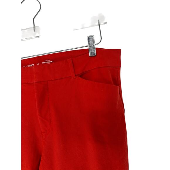 Old Navy Orange‎ Office Work Business High-Rise Pixie Skinny Pants Size 14 - Picture 4 of 10